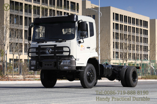 Dongfeng 4WD White Chassis Export_Rear Dual Tyres ကို အအေးခန်း Truck Chassis အဖြစ် ပြောင်းလဲနိုင်သည်